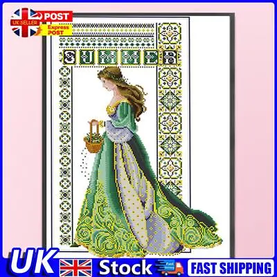 Partial Cross Stitch 14CT Summer Lady Counted Embroidery DIY Needlework Kits Art • £8.19