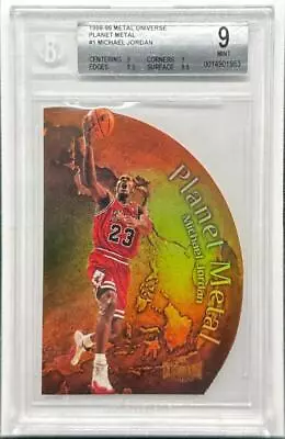 1998-99 Metal Universe Michael Jordan Planet Metal Die Cut #1 BGS 9 MINT Bulls • $295