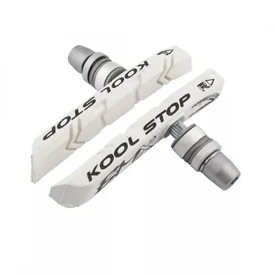 Kool Stop BMX Bike Threaded Brake Pads For V-Brakes (White) - One Pair • $15.99