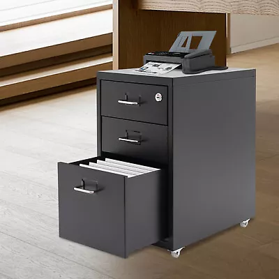 Office/Home Vertical File Cabinet Under Desk Metal Mobile File Cabinet With Lock • $85