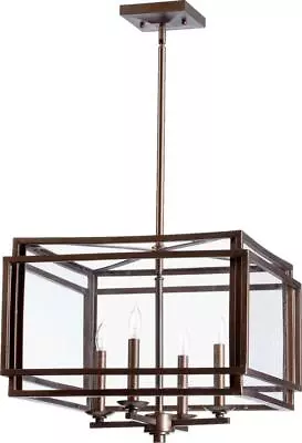 Quorum 6904-4-86 Four Light Entry Pendant Kaufmann Oiled Bronze • $237.49