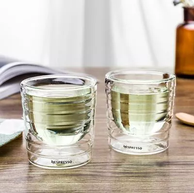 [2x] Euro Style Double Wall Coffee Cup Tea Mug Wine Sake Gin Vodka Glass 150ml  • $29.95