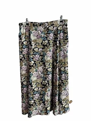 Midi Floral Skirt  Bohemian Vintage Retro Boho Gypsy Cottagecore Rayon Size 14 • $39