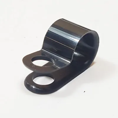 £1.67 • Buy Plastic P Clip 9.0mm 3/8  Nylon Black Pclip Clamp Hose Cable Holder Conduit