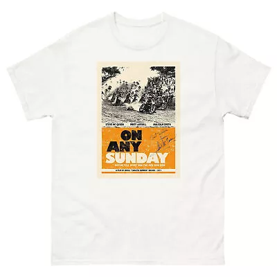 Vintage 1971 On Any Sunday Unisex T-Shirt W/ Steve McQueen Signature • $24.99