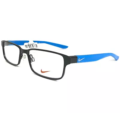 Nike Kids Eyeglasses Frames 5576 002 Black Blue Rectangular Full Rim 51-16-135 • $42.99