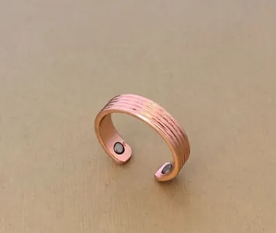 Solid Pure Copper Magnetic Ring Men Women Arthritis Adjustable Ring New • $9.95