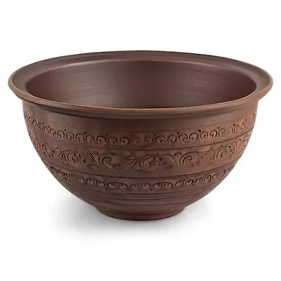 2.5 Qt Stoneware Serving Bowl Baking Rustic Brown Clay Vintage Ukrainian Cuisine • $30.95