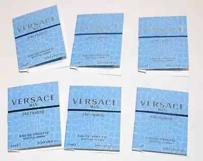 6 Versace Man Eau Fraiche Eau De Toilette 0.18 Oz 6 ML TOTAL Spray Fragrance Men • $18.90