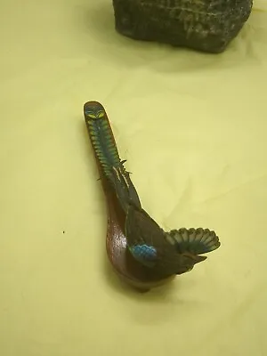  Vintage Chinese Enamel Silver Filigree Colorful Resplendent Quetzal Bird • $175