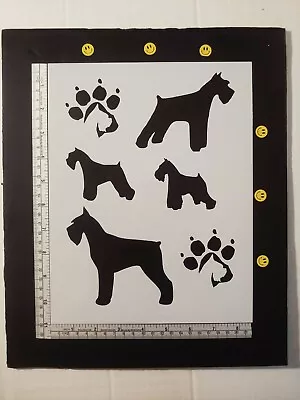 Miniature Schnauzer Dog Dogs Paw Prints 8.5  X 11  Stencil FAST FREE SHIPPING • $12.93