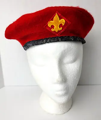 Vintage BSA Official Headwear Boy Scouts Of America Red Wool Beret  Size Small • $19.99