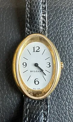 Authentic BVLGARI BULGARI Black Leather Serpenti 18k Gold Watch • $2999