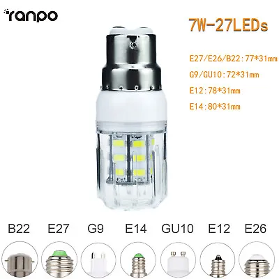 110V 220V LED Corn Light Bulb Cool Warm White E26 E27 E12 E14 G9 GU10 Lamp 6-25W • $2.71