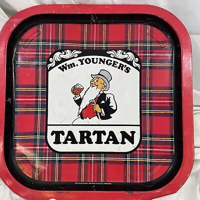 Wm. Younger’s Tartan Metal Beer Tray Vintage Square Red Plaid Pint 13”x13” Rare • $9.83