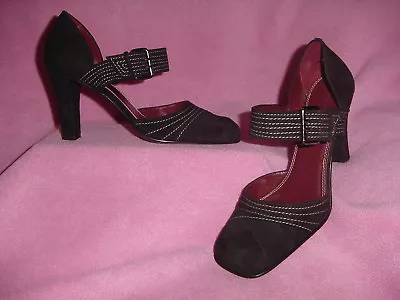 BLACK SUEDE LEATHER HIGH HEEL MARY JANE By MICHELLE K Size 8M  NEW~FREE SHIPPING • $22