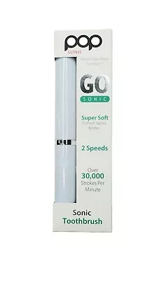 Pop Sonic Go Sonic Portable Toothbrush White 2 Speeds W/  2 Minute Timer NIB • $10