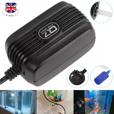 £11.88 • Buy Aquarium Fish Tank Oxygen Air Pump Quite Silent Flow Bubbles Stone Outlet Valve