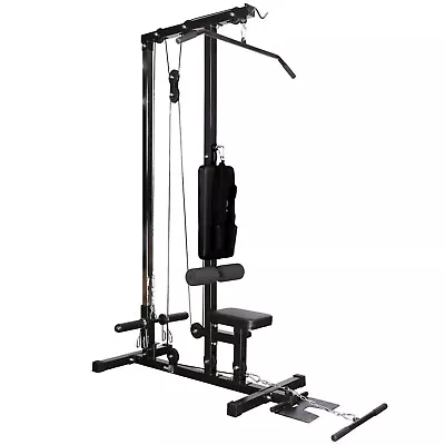 Multi Gym Lat Pull Down Machine Home Workout Seated Rows Ab Crunch Jacket • £239.99