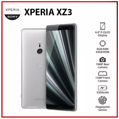 NEW Sony Xperia XZ3 6GB+64GB SILVER Dual SIM Unlocked Android Mobile Phone AU • $545