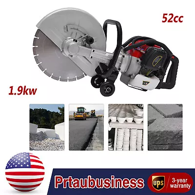 Gas Concrete Cut Off Saw 2 Stroke 52 CC Cement Masonry Wet Dry Saw Cutter+Blade • $242.25