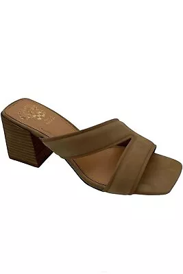 Vince Camuto Leather Strappy Mules Jinani Tortilla • $44.99