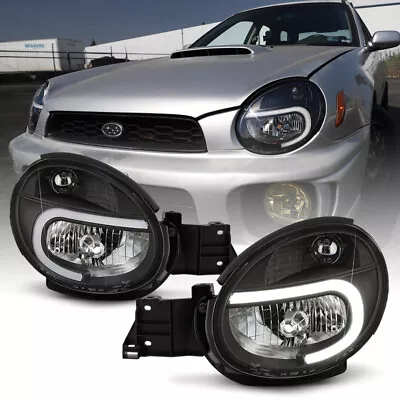 For 02-03 Subaru Impreza LED Neon Tube Black Replacement Headlight LH+RH Lamp • $188.95