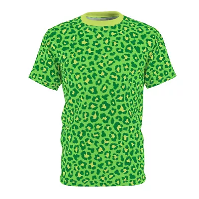 Green Leopard T-Shirt Animal Print Short Sleeve Leopard Green T-Shirt Unisex • $41.99