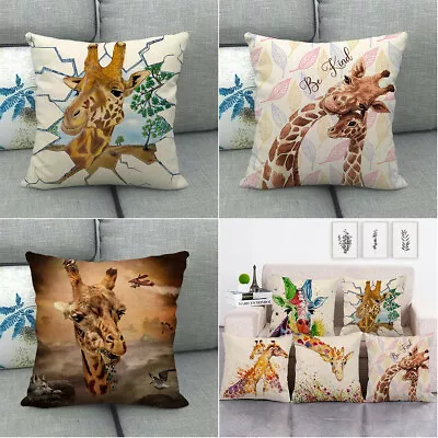 £4.78 • Buy Africa Subtropical Savanna Animals Giraffe Colour Printing Throw Cushion Cover