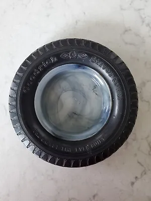 RARE! Vintage Embossed GOODRICH Silvertown TIRE Advertising ASHTRAY Swirl Glass • $29.99