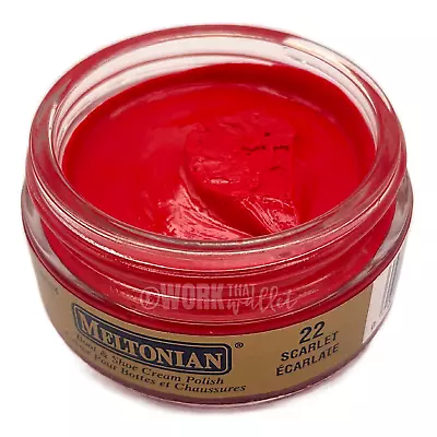 [1] Meltonian Boot & Shoe Cream Polish 1.55 Oz Color Scarlet #22 • $9.99