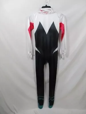 Spider Gwen Costume Womens 2XL Jumpsuit Hooded White Marvel Superhero Zip • $34.99