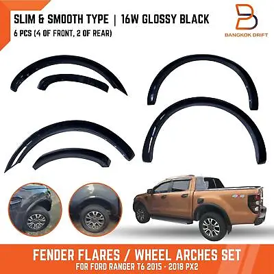 Glossy Black 3  Fender Flares Arch For Ford Ranger Px Mk2 2015-2018 Slim 16w • $325