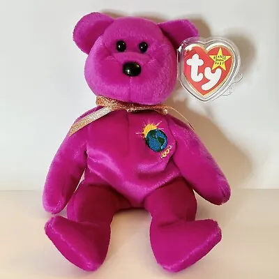 Ty Beanie Baby Millennium “Millenium” Bear (1999 Retired) With Tag Errors • $5000