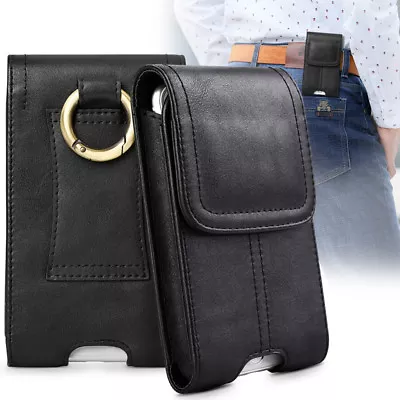 Plus Size Genuine Leather Magnetic Holster Belt Clip Pouch Case With Belt Loop • $10.29