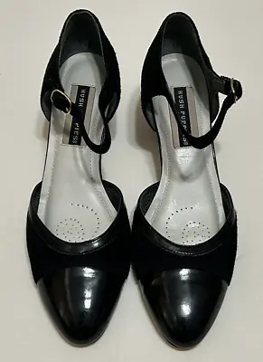 Hush Puppies Womens Cross Pump Black Suede/Leather Sz 7.5 Pre-owned • £17.36