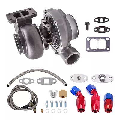 Universal T70 Turbo .70 A/R T3 Flange + Oil Drain Return + Oil Feed Line Kit • $330