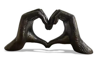 Love Gesture Hands Sculpture Bronze Life-Size 26cm/10'' Anniversary Gift  • £32