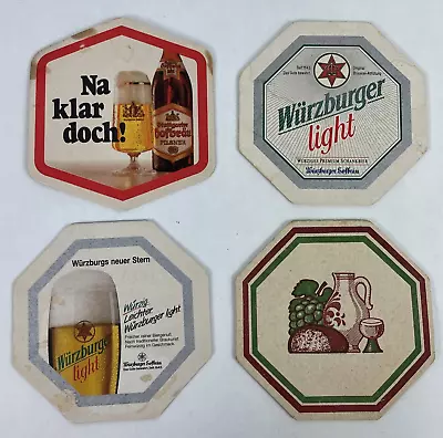 Vintage Lot Of 4 German Beer Coasters Wurzburger Light Weinkruger • $9.68