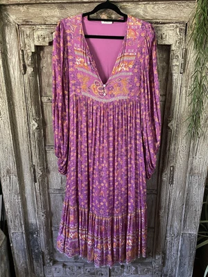 $150 • Buy Spell & The Gypsy Madame Peacock Boho Dress Size L 14