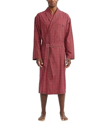 POLO RALPH LAUREN Men's Sleepwear Red Multicolor Plaid Robe Size L/XL NWT • $47.99