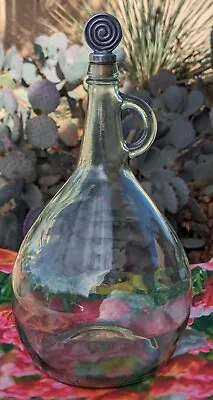 Vintage Almaden Vineyards Green Glass One Gallon Wine Bottle Jug W/ Cork - 13  T • $14.99