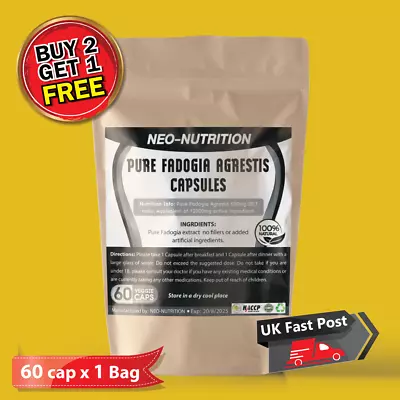£8.49 • Buy Fadogia Agrestis Extract 12000mg Vegan Capsules Natural Testosterone Booster X1
