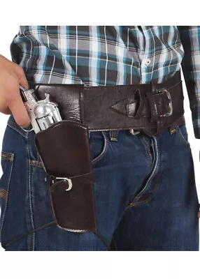 Authentic Western Brown Cowboy Holster And Belt DOES NOT INCLUDE GUN • £19.49