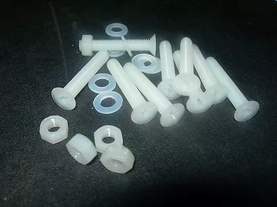 £3.59 • Buy M3,M3.5,M4,M5,M6 NYLON COUNTERSUNK POZI PHILIPS Head Bolts Screws + Nuts/Washers