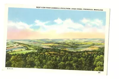 West View From Gambrill State Park (High Knob) FrederickMaryland Postcard  • $5.19
