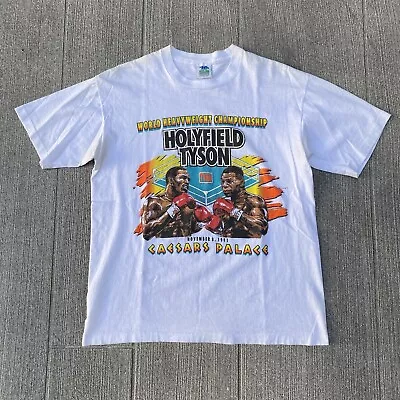 91’ Tyson Holyfield Vintage Boxing T-Shirt VTG Size Large • $100