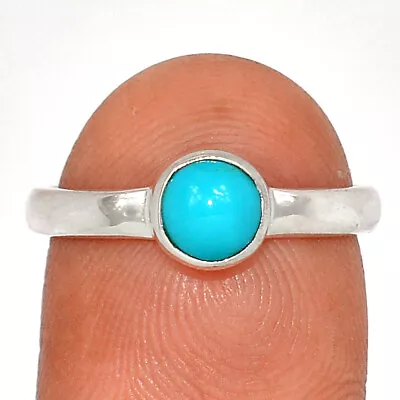 Composite Kingman Blue Mohave Turquoise 925 Silver Ring Jewelry S.8 CR33992 • $16.99