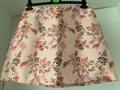 £0.99 • Buy Satin Mini Skirt With Embroidered Flowers / Retro Size 12 BNNT 