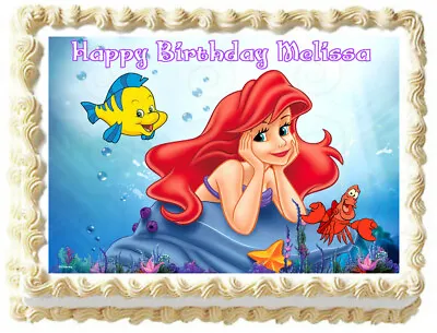 Ariel THE LITTLE MERMAID Edible Cake Topper Image  • $6.50